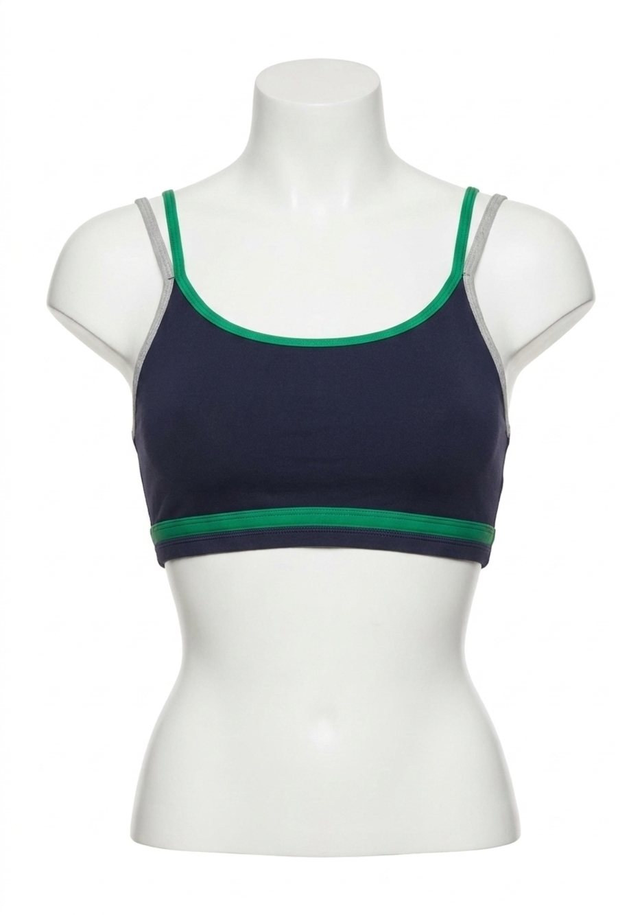NEW SPLITS59 eva rigor double strap bra in indigo/spearmint